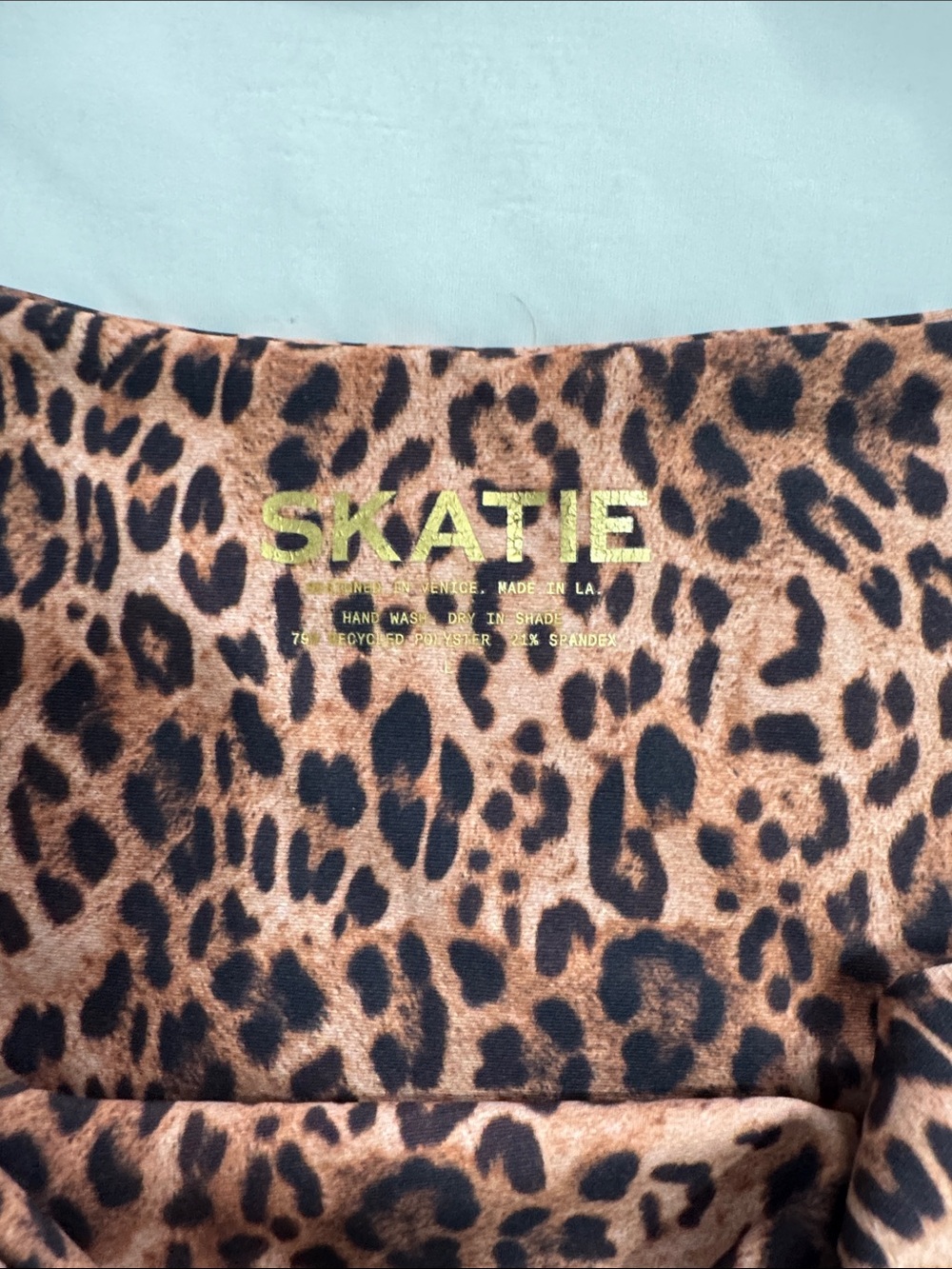 Skatie Leopard Print One-Shoulder Bikini in Brown and Black - Picture 2 of 4